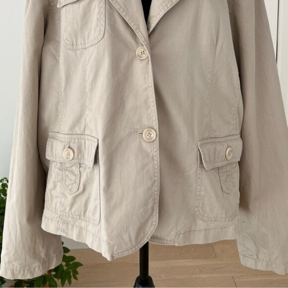 CACHE CREEK Safari Style Jacket Neutral Fully Lined 100% Cotton Military Utility - Picture 5 of 15